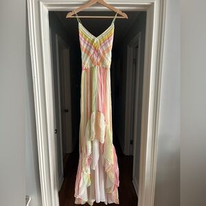 Ramy Brook Trudy Striped Silk High Low Dress